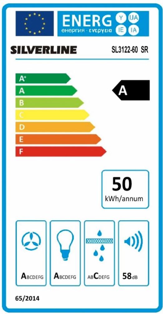 Silverline ventilator Sort  60 cm SL 3122-60 SR NORDIC DARK 