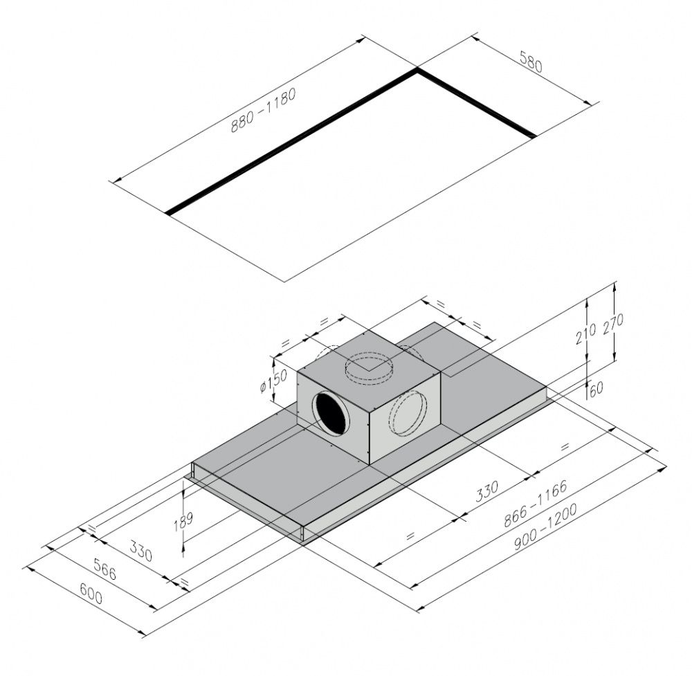 Eico takventilator hvit EICOE22 120 cm W - LINK