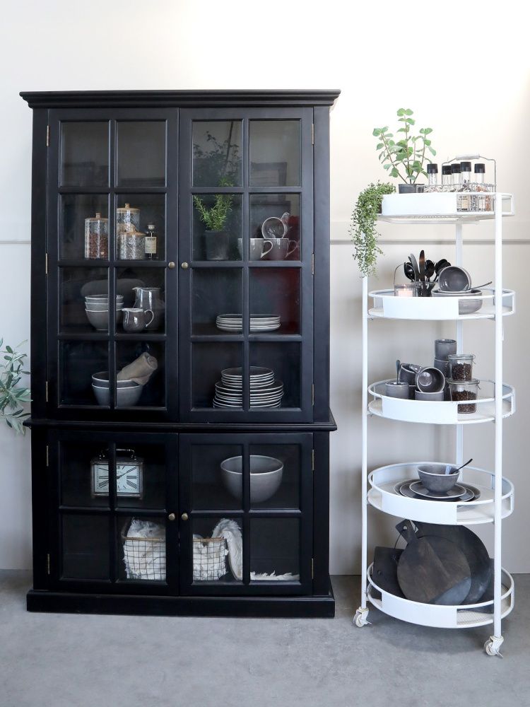 Chic Antique marseille vitrineskap sort 40020224