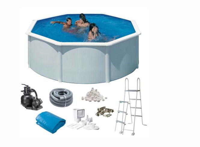 Hovedbilde Swim & Fun basic basseng rundt Ø350 x 132 cm hvit KITPR358