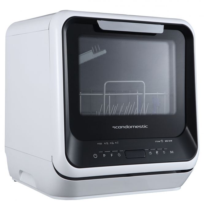 Hovedbilde Scandomestic benk oppvaskmaskin hvit svart SFO 101 W 