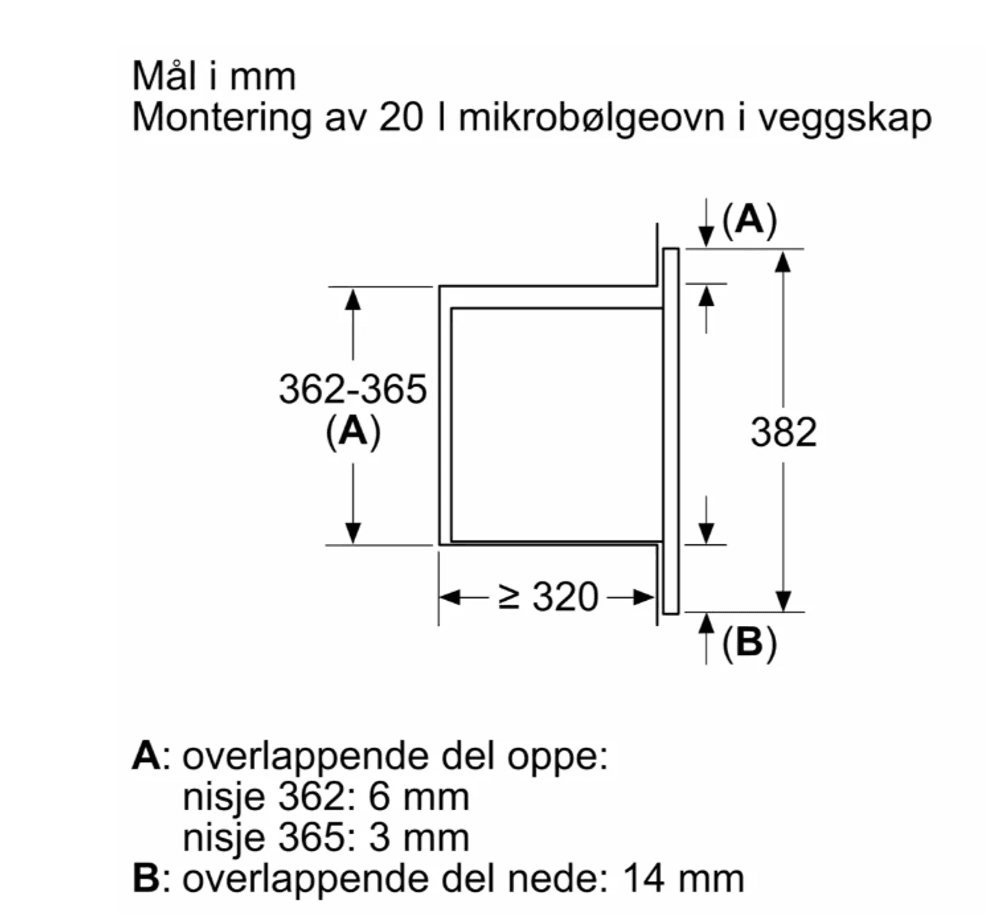 Bosch innbygging mirkobølgeovn serie 2 BFL523MW3 