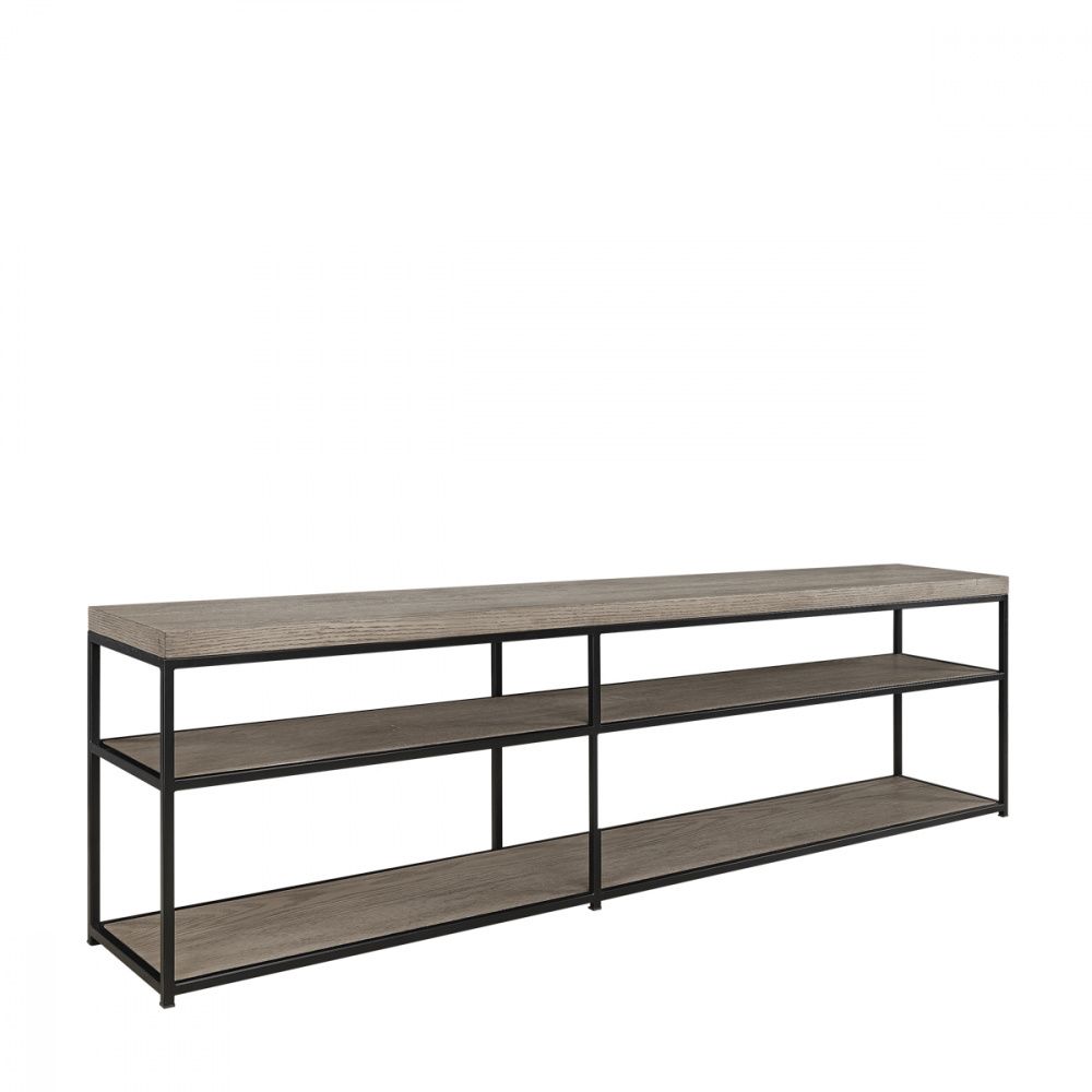 Artwood Mason tv benk antikk grå Eikefiner / MDF. Svart jern 06-