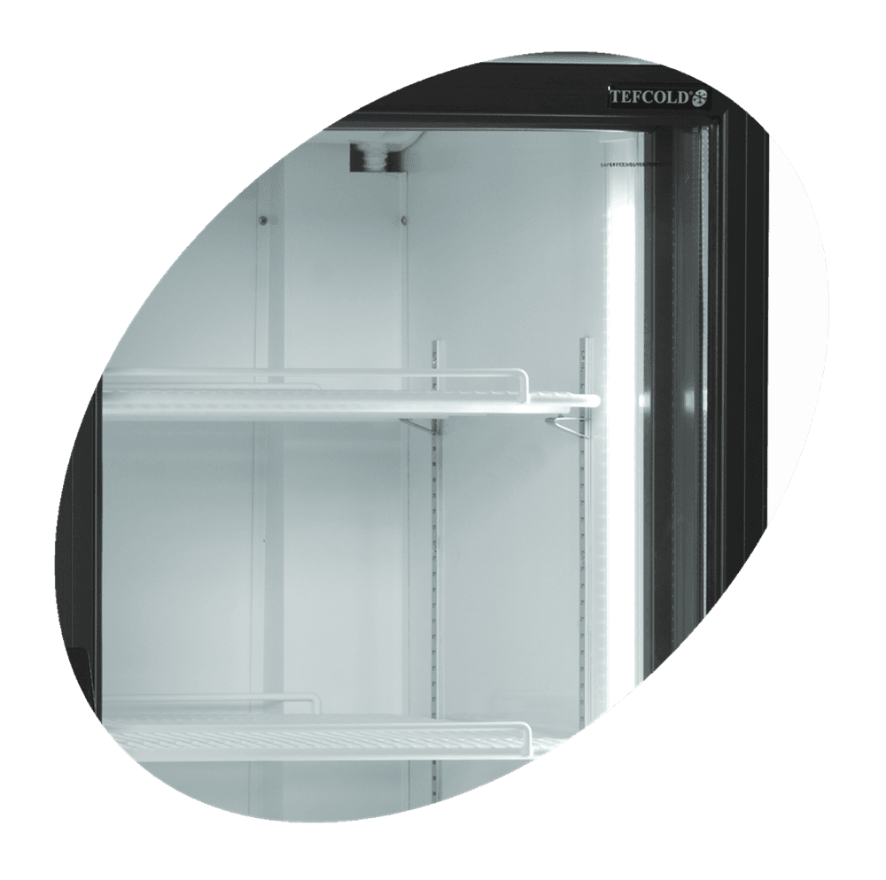 Tefcold display kjøleskap hvit 2 skyvedørs 201 cm FSC1950S 