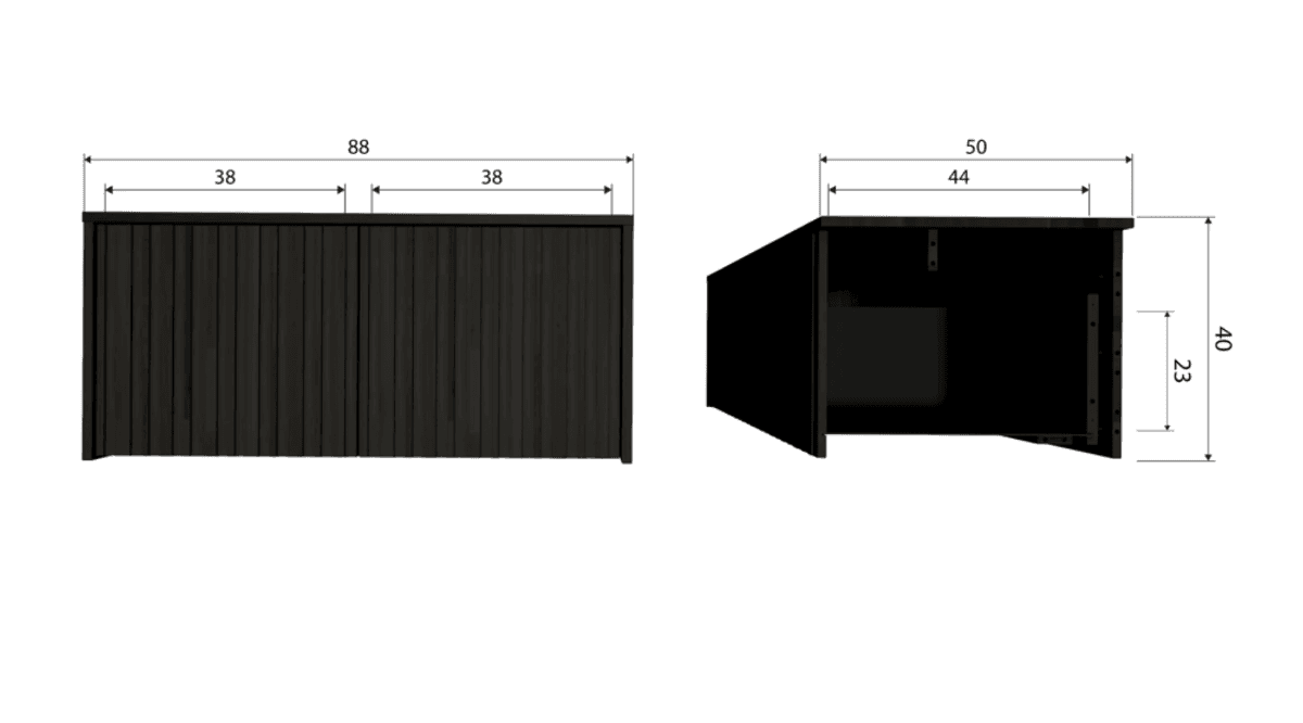 WOOOD oppbevaringsbenk 88 cm espresso ask 374040-E