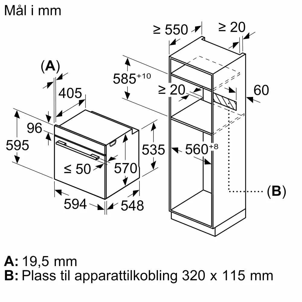 Bosch integrert stekeovn sort HBA571BB4