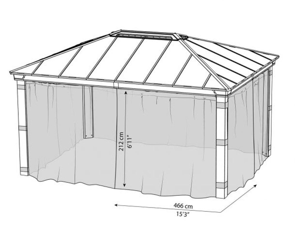 Canopia by Palram - Gazebo Dallas - Netting 360 x 607 cm - 4Pk 706601