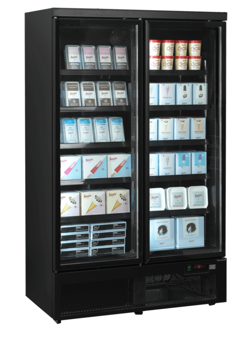Tefcold displayfryseskap sort 200 cm Atom Maxi F2DBB