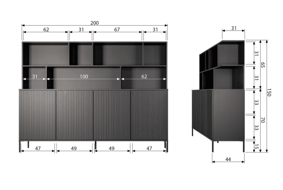 WOOOD hylledel til New Gravure sidebord natural eik 373565-B