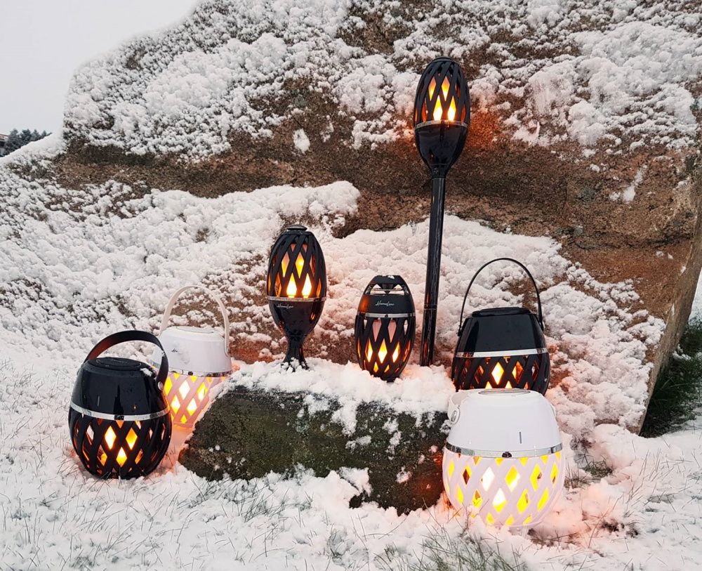 Homeline Apollo Flammelampe, svart