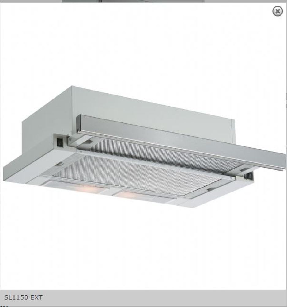 Silverline Uttrekksventilator hvit-stål SL1150 EXT 