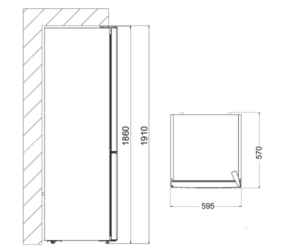 Vestfrost kombiskap hvit 186 cm 29107 