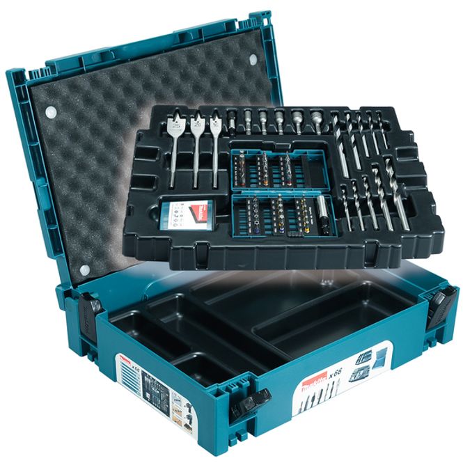 Hovedbilde Makita tilbehørssett i makpack koffert 66 deler B-43044 