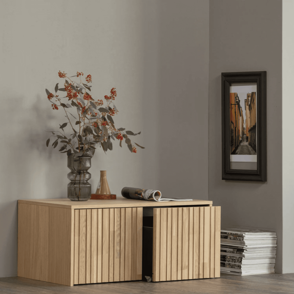 WOOOD oppbevaringsbenk 88 cm natural eik 374040-B