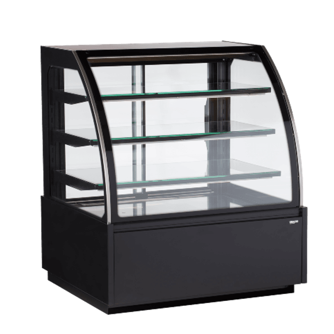 Hovedbilde Vibocold kjøledisk Oslo med kurvet glass sort 125 cm OSC ...