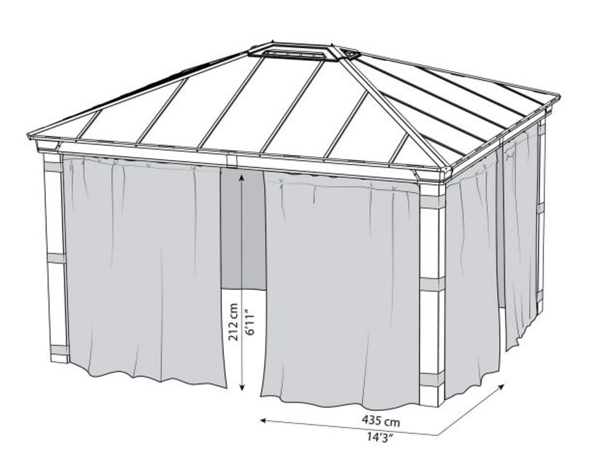 Canopia by Palram - Gazebo Dallas - Gardiner 422 x 483 cm - 4Pk 707217