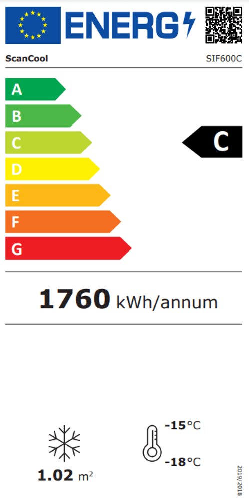 Scandomestic display fryseboks mørk grå 600 L SIF600C