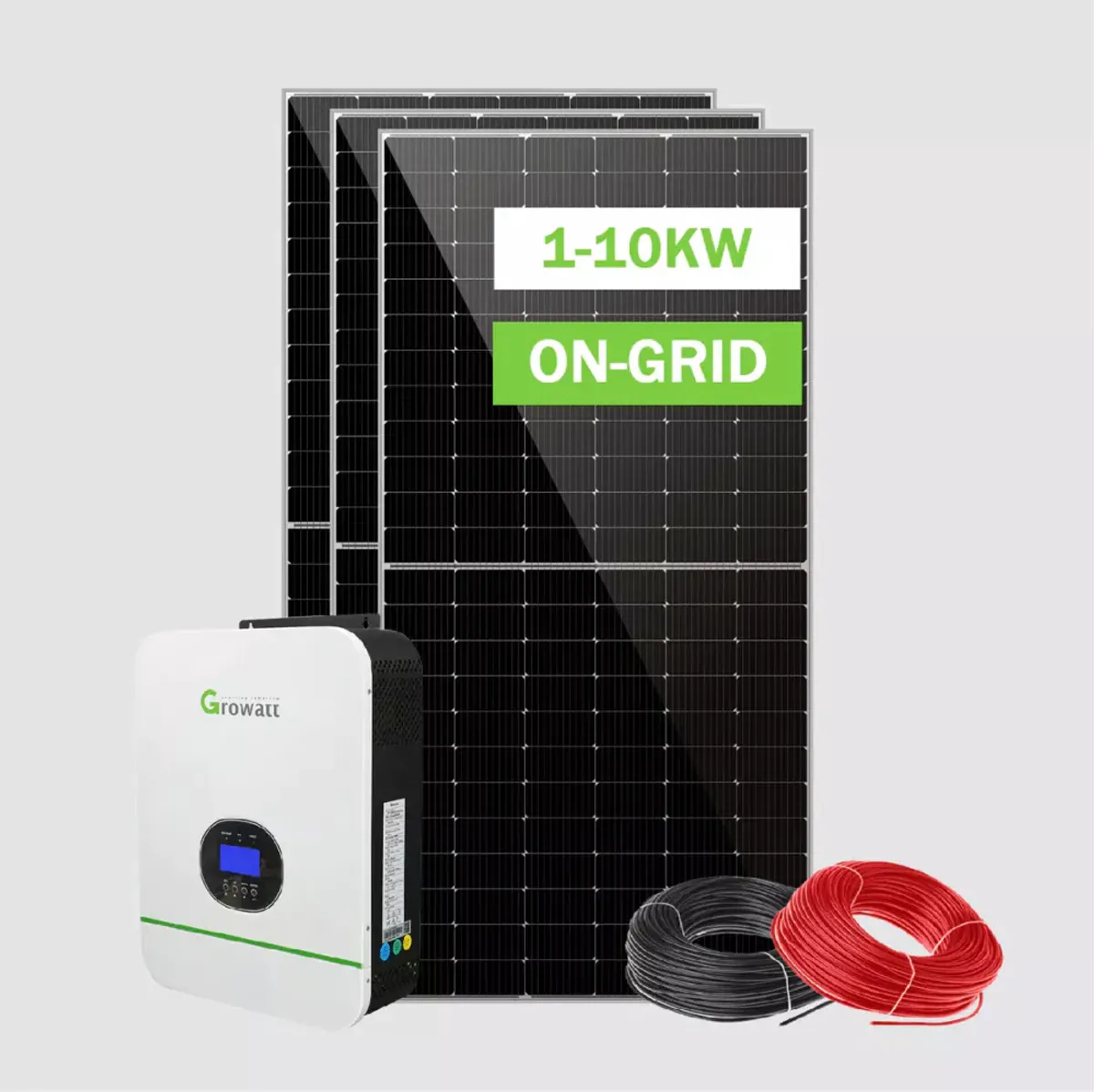 Solcellepakke 15KW komplett med Growatt inverter All black, fullscreen