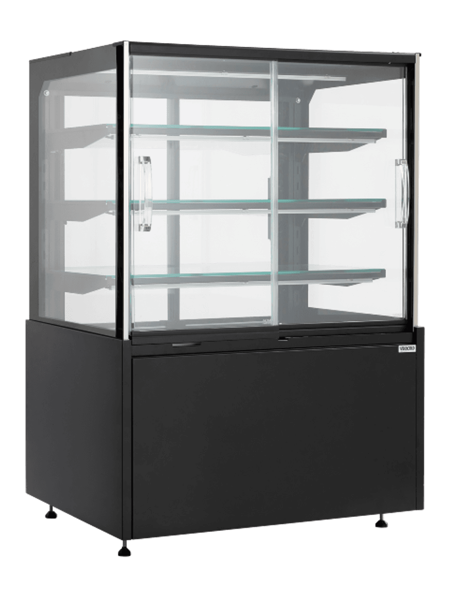 Vibocold kjøledisk Oslo med LED og defrost sort 137 cm OSC 100S SS FSD