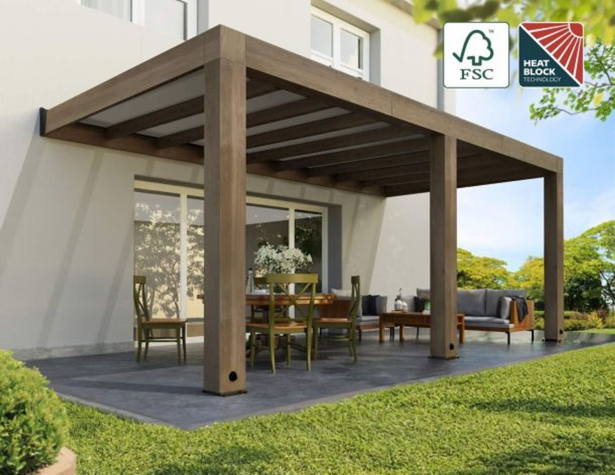Canopia by Palram Helsinki terrassetak i sedertre 3m x 6m 707368