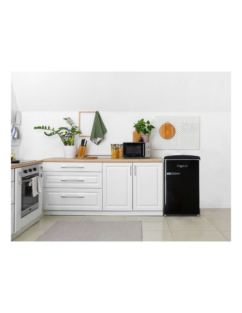 FrigeluX retro vintage kjøleskap 108L 90 cm sort R4TT108RNE