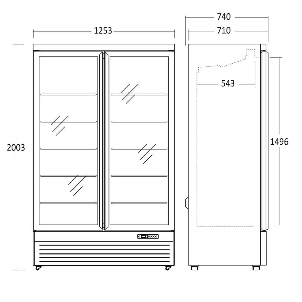 Scandomestic display fryseskap 200 cm DF1006BD