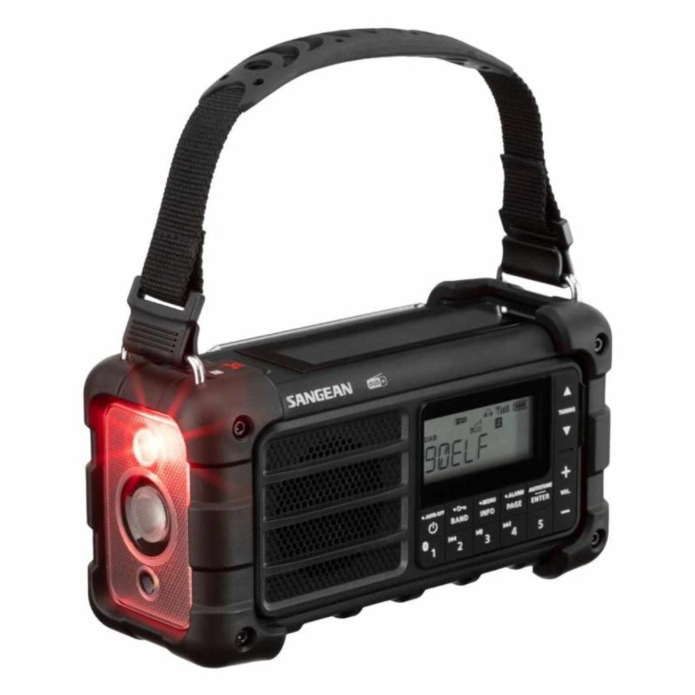 Sangean DAB solcelleradio blåtann i svart 340099