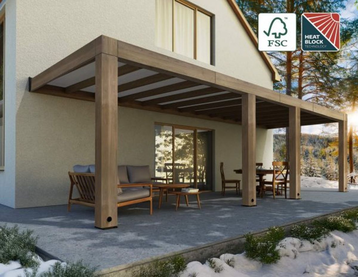 Canopia by Palram Helsinki terrassetak i sedertre 3m x 9,9m 707374