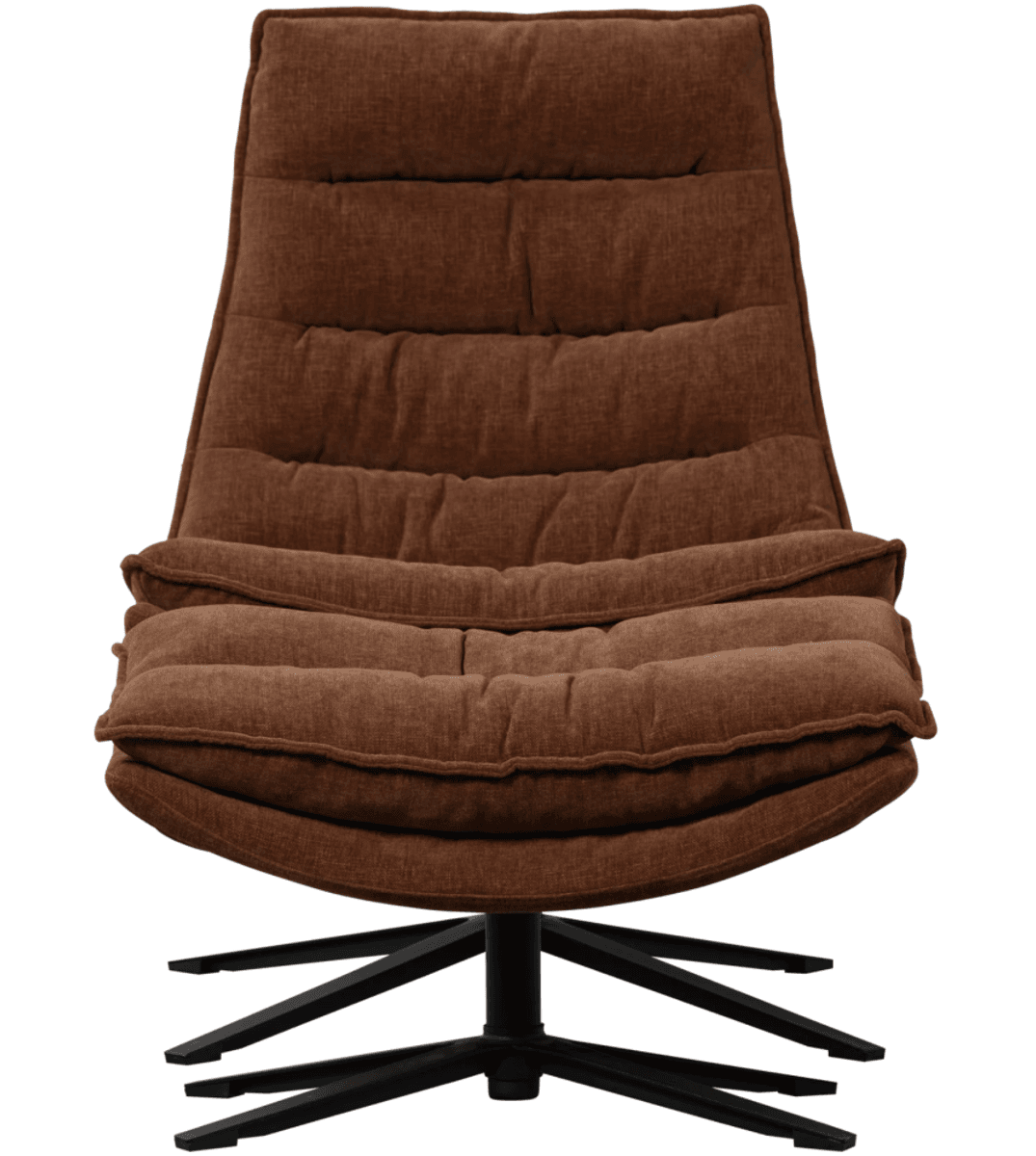 WOOOD Kube lenestol med fotskammel i vevd stoff brun 377553-B