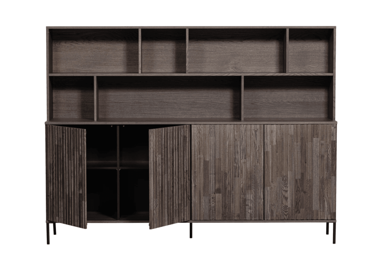 WOOOD Gravure New Skjenk m/hyller 200 cm espresso 373585-E