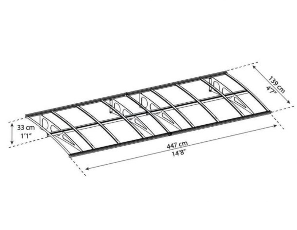 Canopia by Palram overbygg inngangsparti Bordeaux 139 x 447 cm hvit/klar