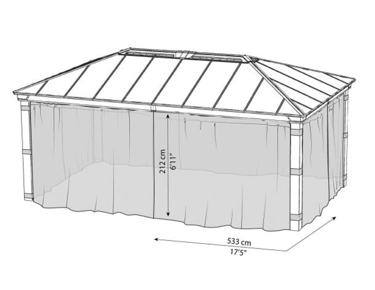 Canopia by Palram - Gazebo Dallas - Netting 422 x 607 cm - 4Pk 707220