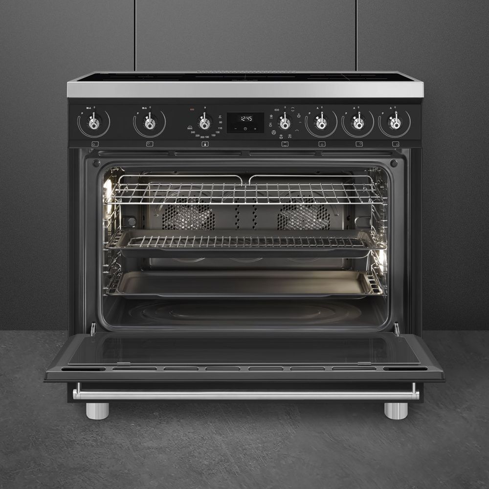 Smeg komfyr Classic 90 cm med induksjon C9IMMB2