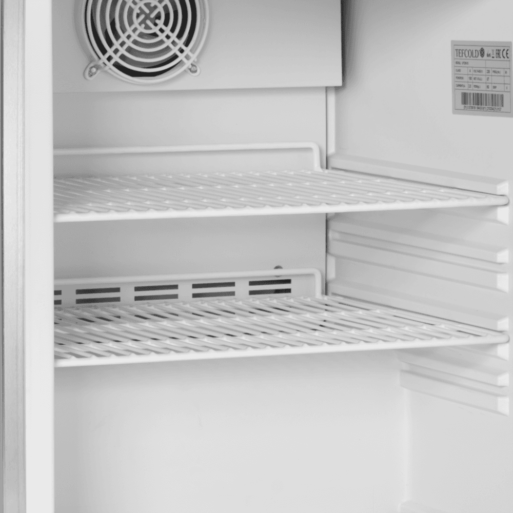 Tefcold lager fryseskap stål 85 cm med lås UF200VS