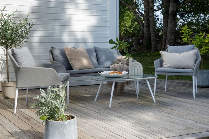 Hovedbilde Venture Design Spoga møbelgruppe hvit ramme grå sete ...