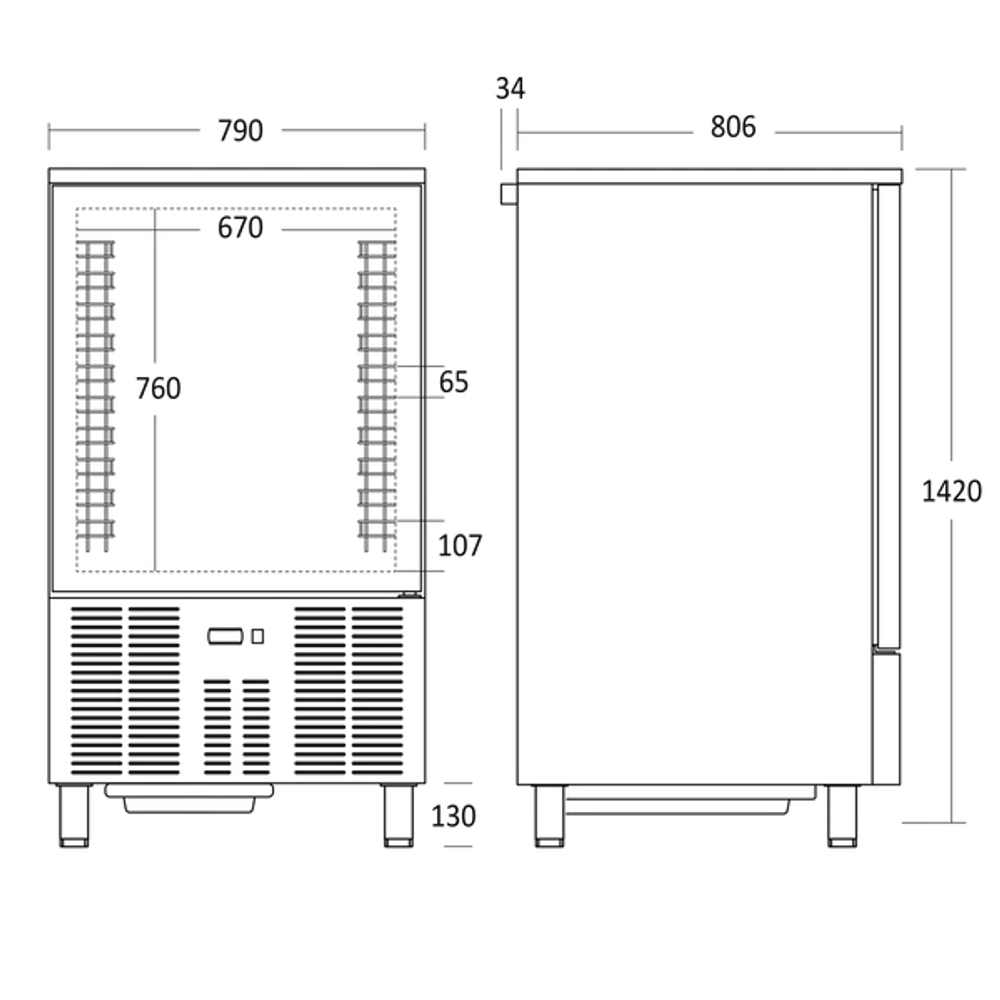 Scandomestic sjokkfryser i stål 254 L GBC10X