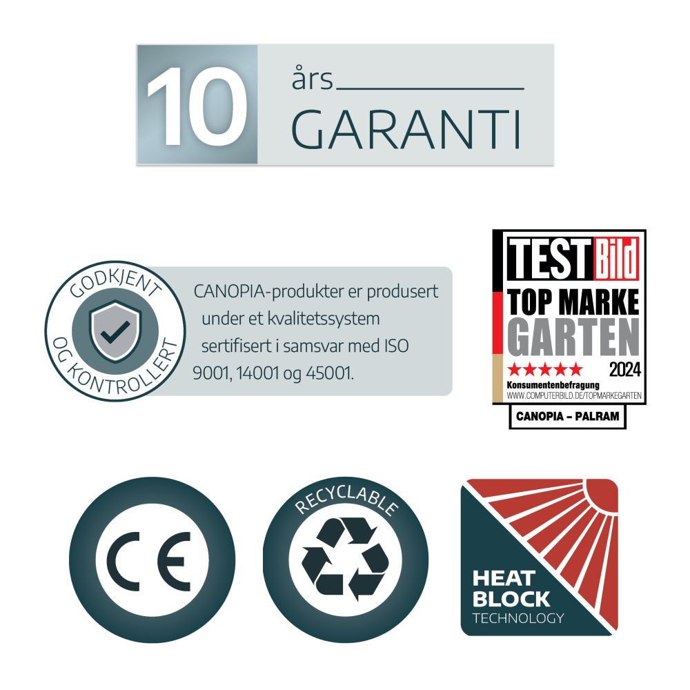 Canopia by Palram Carport Arcadia Alpine 1290 x 359 cm Grå