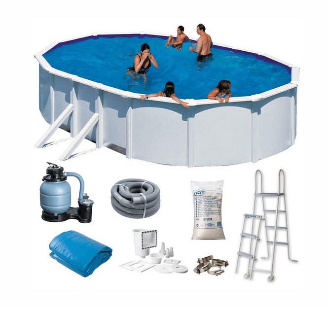 Hovedbilde Swim & Fun ovalt basseng 500 x 300 x 120 cm hvit KIT500ECO