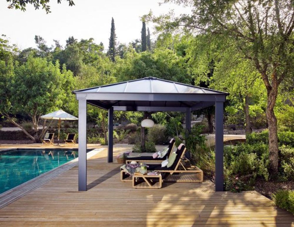 Canopia by Palram - Gazebo Dallas - 360 x 483 cm - Grå - inkl gardiner og netting