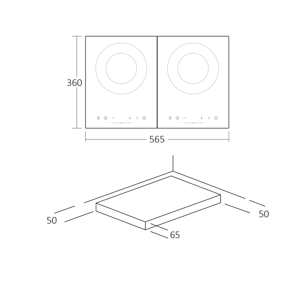 Scandomestic platetopp induksjon 57 cm HOI57T