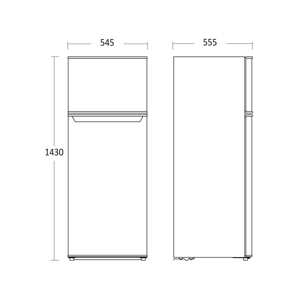 Scandomestic integrert kombinert kjøl- og fryseskap hvit 143 cm CBF206WE