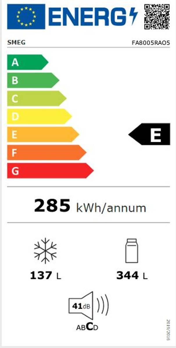 Smeg kombiskap 70 cm antrasitt FA8005RAO5 