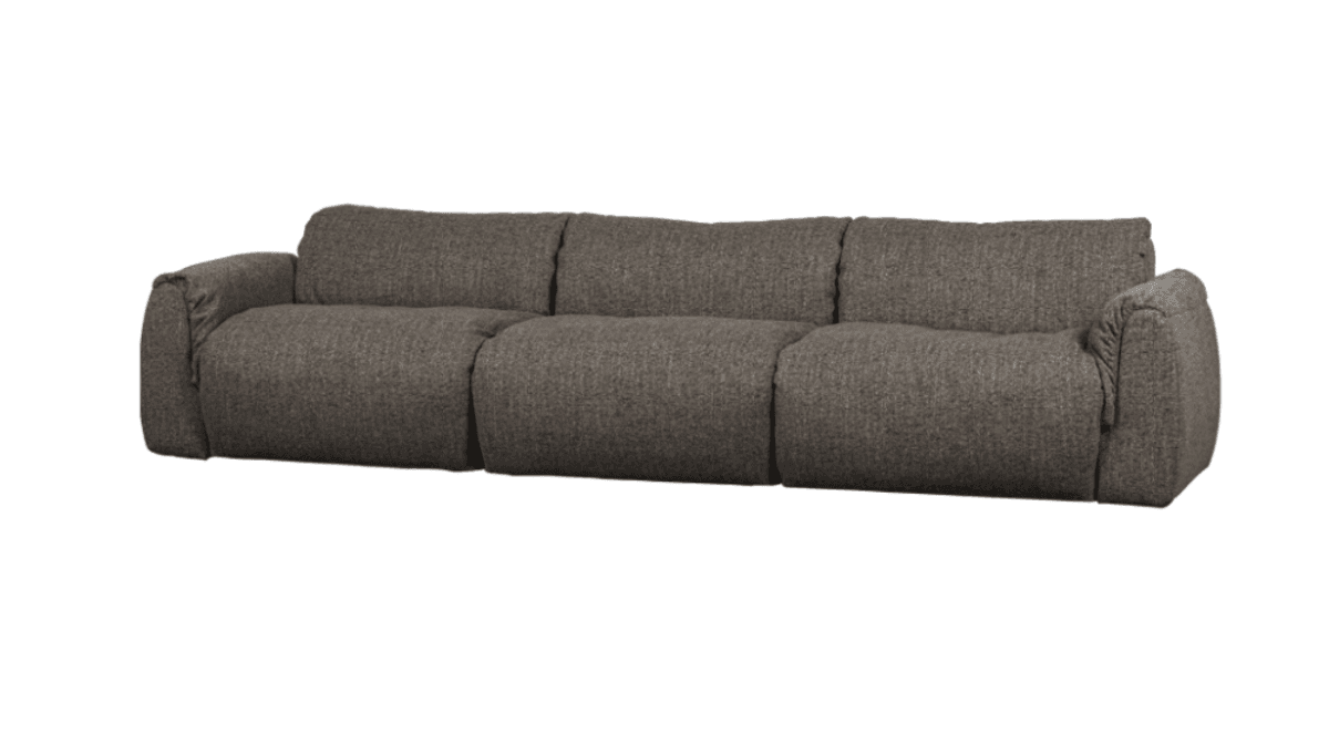 WOOOD sofa 3 seter Baggy vevd stoff grå melange 377531-WM