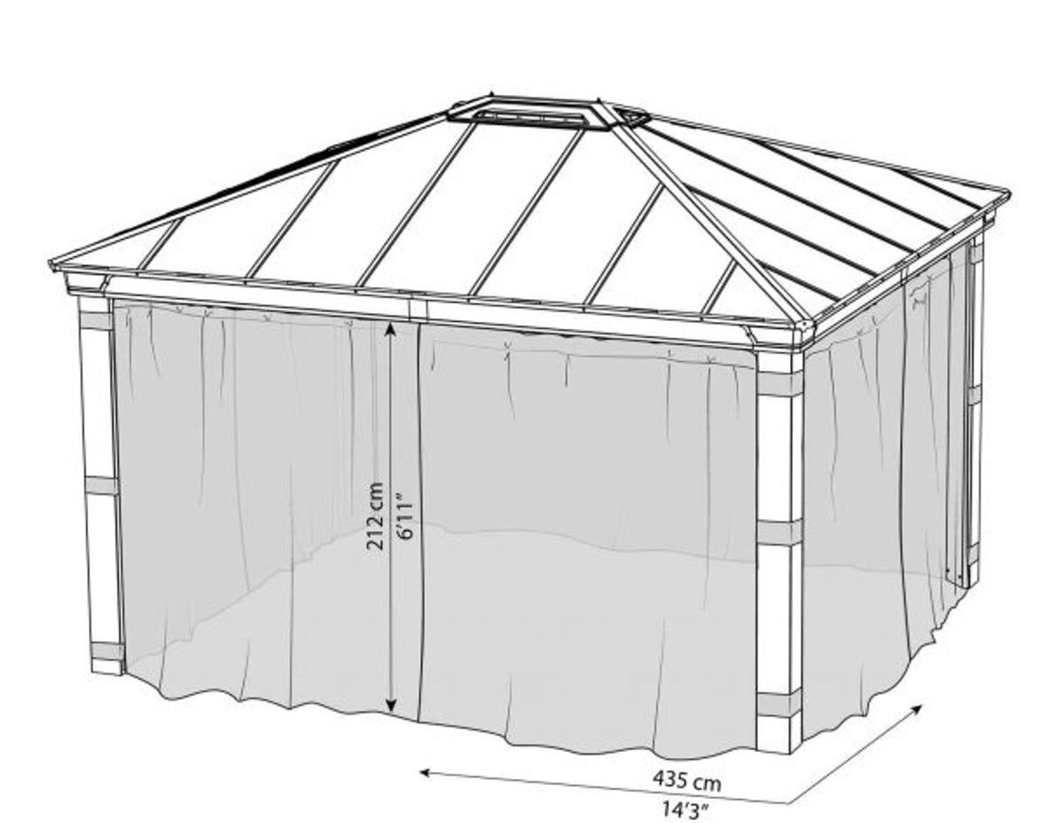 Canopia by Palram - Gazebo Dallas - Netting 360 x 483 cm - 4Pk 706599