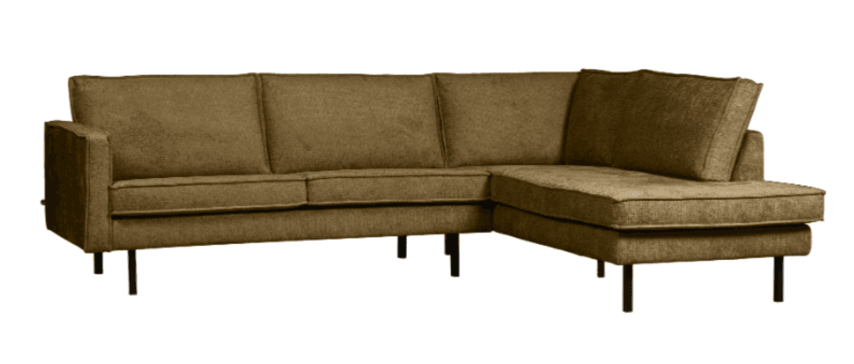 BePureHome Rodeo Corner Sofa Right Velvet brass
