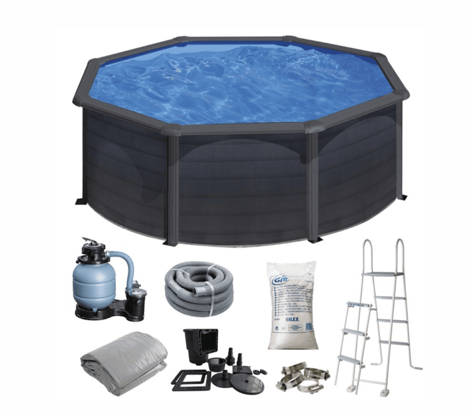 Hovedbilde Swim & Fun rundt basseng sort Ø350 x 120 cm KIT350GF