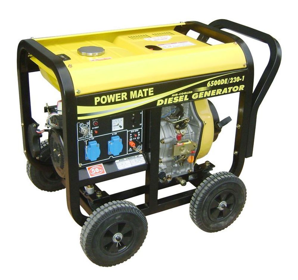 Power Mate 6500 SMT 4- takts diesel aggregat 1 fas & 3 fas 230V 