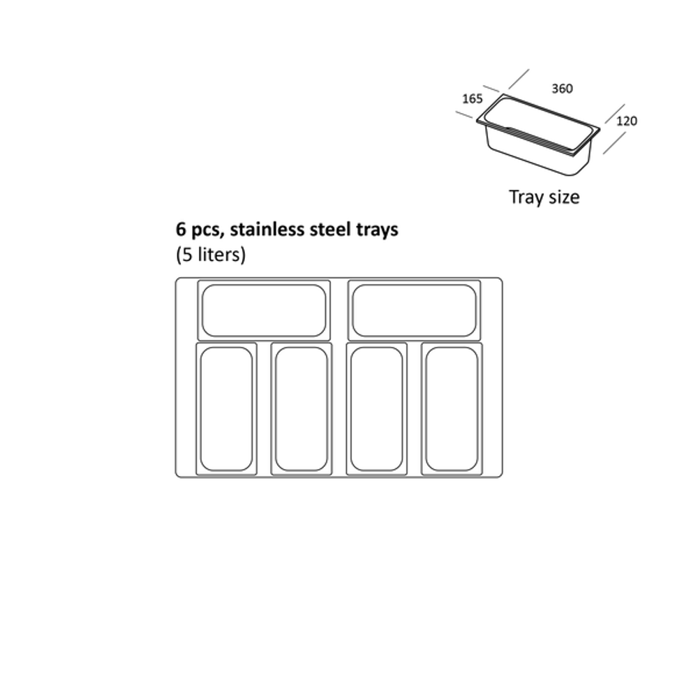 Scandomestic iskremdisk med skyvedør og 6 iskrembeholdere SIC6WB