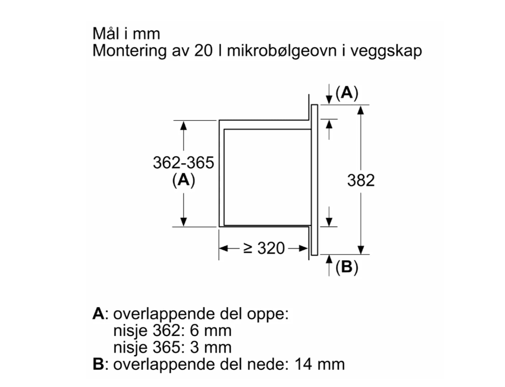 Bosch innbygging mikrobølgeovn serie 2 BFL523MB3 