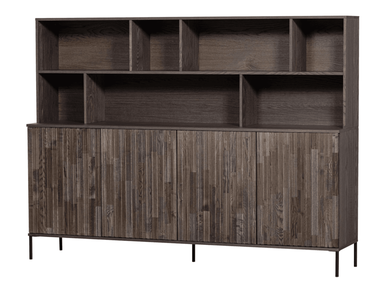 WOOOD Gravure New Skjenk m/hyller 200 cm espresso 373585-E
